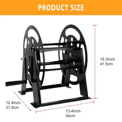 100ft Black Steel RV Electrical Cord Roll