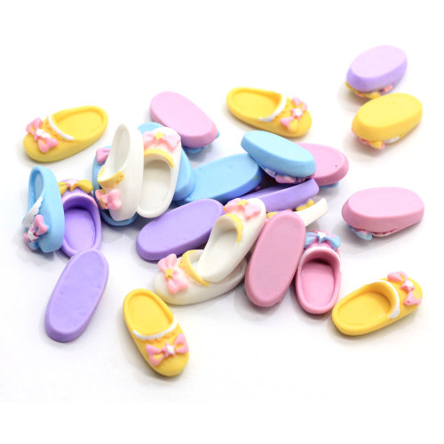 Kawaii Girls Slippers Harz Perlen mit Bowknot Ornament Charms Künstliche Schuhe DIY Craft für Scrapbook Making