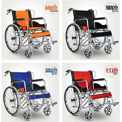 folding manual commode wheelchair for elderly people