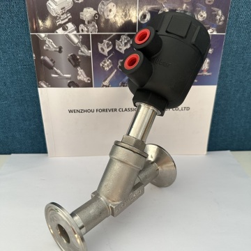 Tri-Clamp Ends Valve Kursi Sudut Aktuator Pneumatik