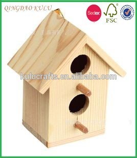 natural wood log cabin birdhouse