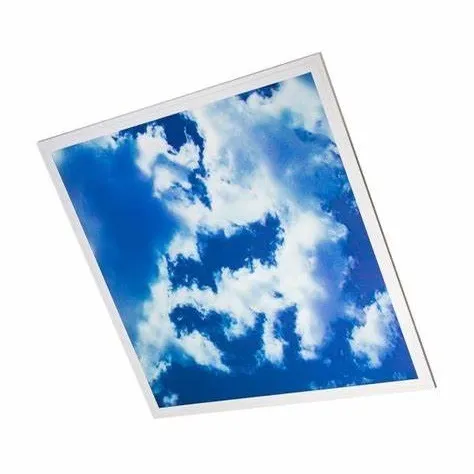 595x595mm LED Skylight Panel - Blue Sky Clouds Ceiling Light for Hospital and Office