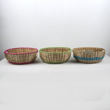 Natural woven tabletop water hyacinth storage basket