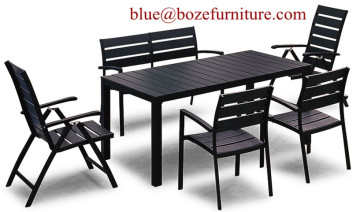 Outdoor Poly Wood Furniture Plastic Wood Dining Set BZ-P022