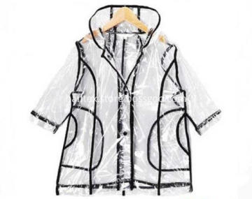 TPU clear rubber raincoats for women