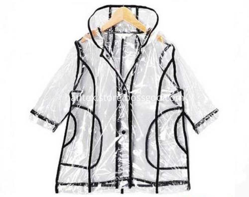 TPU clear rubber raincoats for women