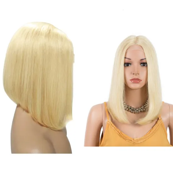 Cheap Raw Cuticle Aligned Hair Frontal Color Bob Wig13X4 13X5 13X6 Lace Front Wig Brazilian Blonde Short Human Hair 613 Bob Wig