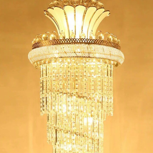 Lampe de lustre en cristal de hall d&#39;hôtel sur mesure