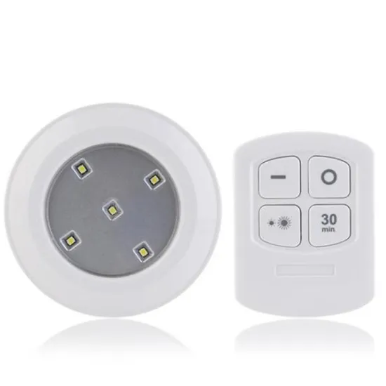 Goldmore 3 Pack AAA Battery Operated Tap Night Light with Remote Control for Cabinets and Corridors