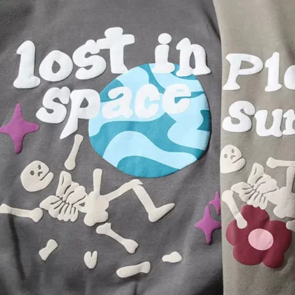 Y2K Streetwear Hoodie with Broken Planet and Sunshine Graphic