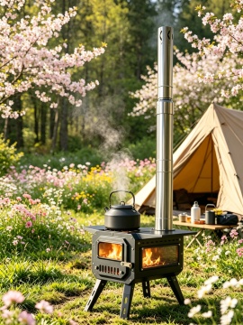 Outdoor Wood Grill with Vertical Drum Design