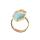 Turquoise Hexagonal Gemstone Beads Engagement Women Shied Rings