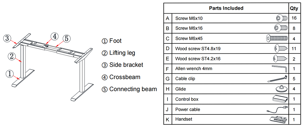 standing desk Installation guide