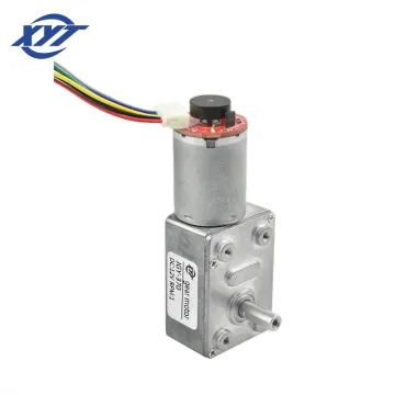 14mm Shaft Self-Locking Reversible 12V DC Gear Motor with Worm Gearbox and Encoder