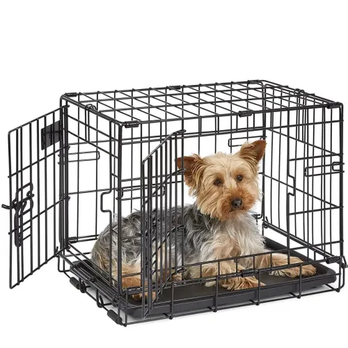 Collapsible Double Doors 18 Inch Tray Dog Crate for Pet Traveler