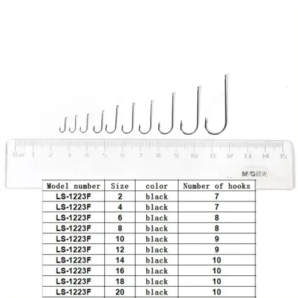 Gamakatsu LS-1223F Black Fishing Hooks 2#-20# - Saltwater High Carbon Steel Sea Ringed Barbed Hooks