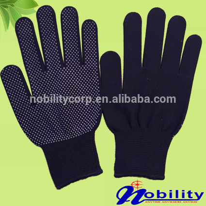 13 Guage Polyester dotted Glove nylon PVC/rubber Dots grip Glove
