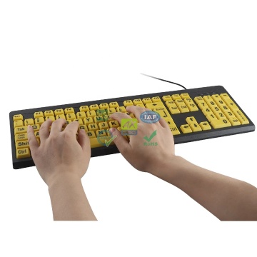 Waterproof USB Keyboard with Large Characters for Myopia Prevention, Suitable for Elderly and Schoolchildren