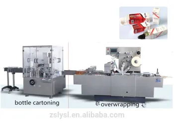 Bottle cartoning overwraping machine