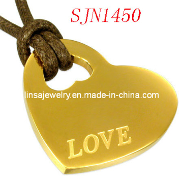 Valentine's Gift Heart Shaped Gold Plated Stainless Steel Pendants