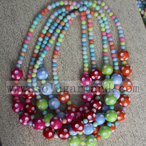 20 MM ronde stevige polkadot kralenketting voor babymeisjes