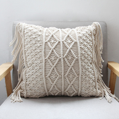 macrame decorative pillow