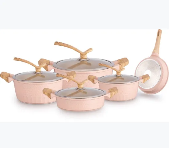 Wholesale Cast Aluminum Non-Stick Cookware Sets with Glass Lids - Cooking Pot Sets Juego de Panelas Sartenes