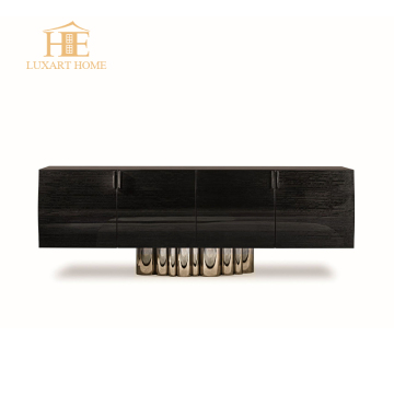 Modern Gold Stainless Steel and Wood TV Stand with Storage Cabinets
