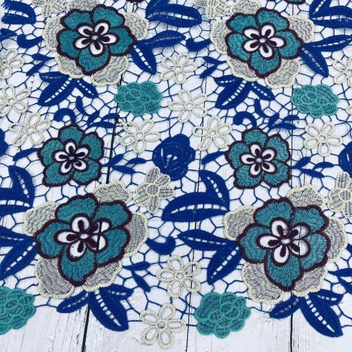 Bright Multicolor Poly Chemical Lace Embroidery Fabric