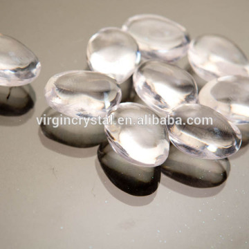 Beautiful Clear&White Crystal Gem Stone/Nice Wedding Decor Oval Crystal