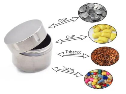 Custom Portable Titanium Waterproof Pill Container Box Cases