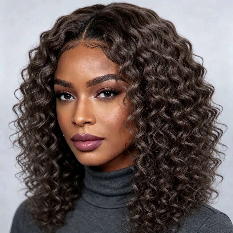12 Inch 13x4 HD Lace Frontal Kinky Curls 180% Density 6 Human Hair Glueless Wig