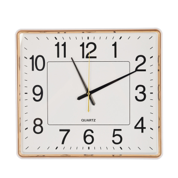 Square Rounded Quartz Wall Clock Gold Rose Gold