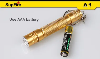 Micro keychain golden aluminum alloy LED flashlight SupFire A1