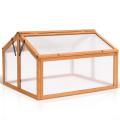 Double Box Wooden Greenhouse Raised Plants Bed Protection