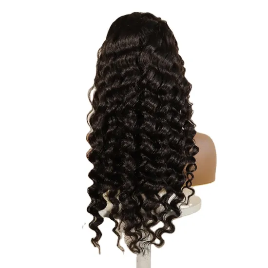 Raw Cuticle Alinged Human Hair Lace Front Wig Raw Cambodian Deep Wave Curly Virgin Hair 13*4 Transparent Lace Wig Pre Plucked