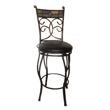 Classical style metal frame and leather seat bar chair