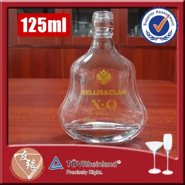 Custom made wholesale screw top xo small super flint 125ml glass bottle
