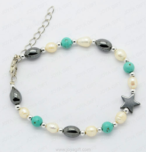 Bracelet en perles d&#39;hématite turquoise