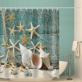 Starfish Fishing Net Waterproof Shower Curtain Ocean Animal Bathroom Decor