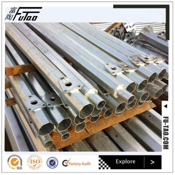 10M Galvanized Metal Round Taper Steel Pole