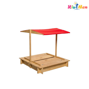 Durable Wooden Sandbox with Storage Compartment