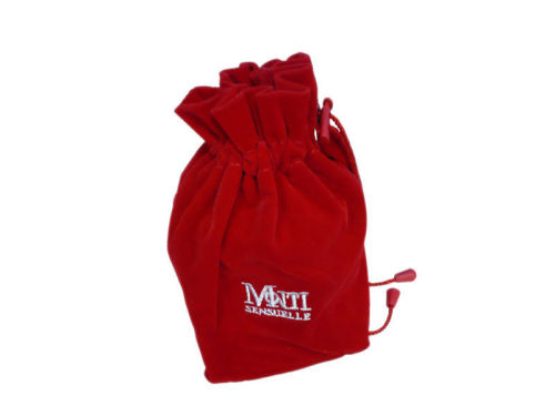 Promotional Recycled Moti Red Velet Fabric Drawsting Bags For Perfume Packing