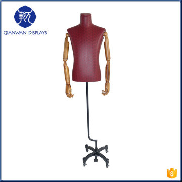 2016 Fashion high quality male wrappiug cloth half body mannequin stand for dress
