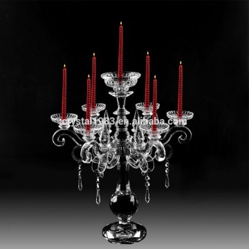 Wholesale Elegant Assembled K9 Crystal Candleholder Dinner Table Decoration With Seven Candleholder