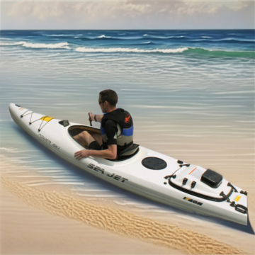 Single Person Fiberglass Kayak Canoe with Motor for Lake Surfing