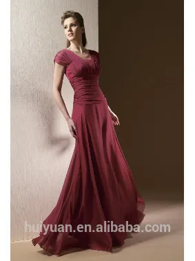 wine short sleeve mother of the bride dress