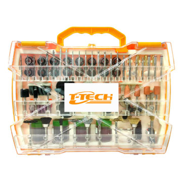252pcs T-Tech Rotary Tool Kit: Comprehensive Mini Electric Grinder and Rubber Drum Set