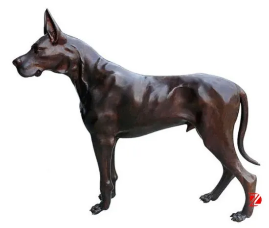 life size bronze wolf dog statues