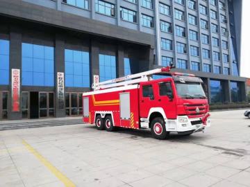 Howo 6x4 water tank aerial tower fire truck